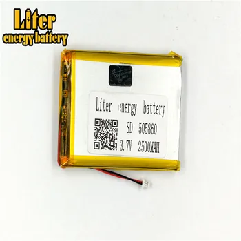 1,0 MM 2 pinos conector de 3,7 V 505860 506060 2500mah bateria de Li-ion polímero bateria e-books em seu GPS PDA, máquinas Recreativas