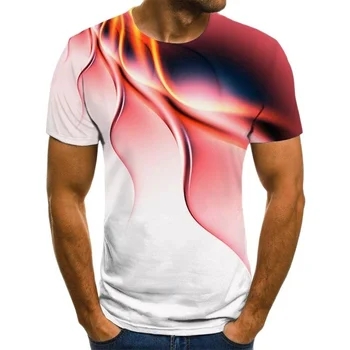2022 Nova de Verão, Moda masculina de Impressão 3d Personalizado Camisa de Raio Curto Mangas compridas Casual