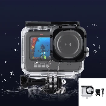 40M de Mergulho Impermeável Caso para Gopro Hero 9 Max Lente da Câmera, Ação de Quadro de Proteção de Lente Grande-angular para Natação Subaquática