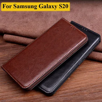 6.2 polegadas Para Samsung Galaxy S20 Couro Genuíno back flip case capa Para Samsung Galaxy S 20 G9180 coque definição de capas shell caso de telefone