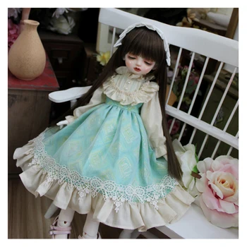 BJD vestido de 1/4 1/6 da boneca cor verde vestido + cabelo de banda de 1/3 1/4 1/6 BJD SD Blyth vestido da boneca boneca, acessórios, roupas de boneca