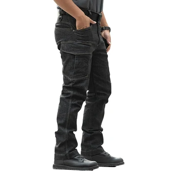 Homens do Tático Elasticidade Jeans Casual Respirável, Resistente ao Desgaste e de Longa Calças Masculinas de Combate Multi-bolso Militar Calças Cargo 0