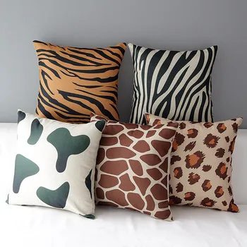 Leopard fronha, animal Decorativo padrão de leopardo tigre, zebra, girafa, vaca jogar travesseiro fronha atacado