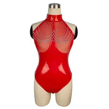 Látex Bodysuit Corpo Plus Size Pvc Lingerie Lingerie Fetiche Terno Do Corpo Sexy De Lingerie 0