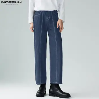 Moda Bem Encaixe Calças compridas INCERUN Homens Bonitos Casual Jeans Calças Masculinas de Todos-jogo de Cintura Alta de Design Pantalons S-5XL 2022 0