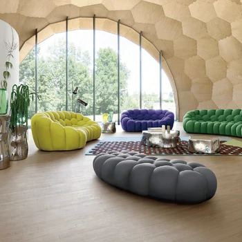 Moderno Artista 3D Bolha Curva Footble Forma de Tecido de Sofá da Sala mobiliário de personalização