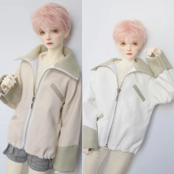 Novo BJD boneca com roupas cor-de-Rosa PU casaco de grande lapela manga raglan duas faces de couro, cardigan 1/3 POPO68 tio SDF65 boneca acessórios