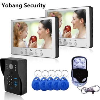 Yobang de Segurança Freeship Casa com Fios de 7 polegadas TFT do Telefone Video da Porta de Intercomunicação Kit e com Fio de intercomunicação para casa privada