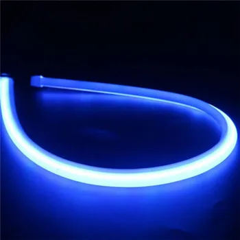 1 peça 60 cm de DRL Flexível, Tubo de LED Strip Luzes Diurnas de Sinal por sua vez, Olhos de Anjo Estilo Carro Singnal Lâmpada 1