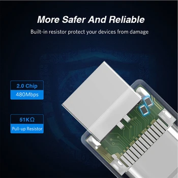 Conversor de Transmissão de Dados Mini Carregador Rápido Com Chaveiro Tipo de Adaptador USB C-C Para Micro USB Conector 2
