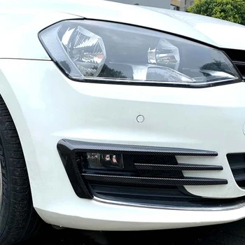 Um Par de Carro ABS luz de Nevoeiro Dianteira Sobrancelha Vento Faca Tampa de acabamento Para VW Golf MK7 2014 2015 2016 2017 Luz de Nevoeiro da Sobrancelha da Pálpebra 2