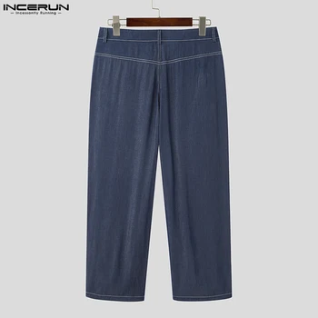 Moda Bem Encaixe Calças compridas INCERUN Homens Bonitos Casual Jeans Calças Masculinas de Todos-jogo de Cintura Alta de Design Pantalons S-5XL 2022 3