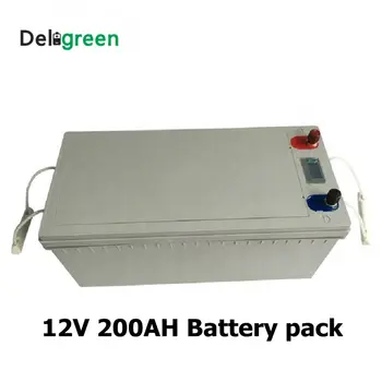 12V 200AH de Lítio 3.2 V LiFePO4 14.6 V Bateria para o armazenamento de Energia Solar, sistema Elétrico de Barco Iate com display de Led