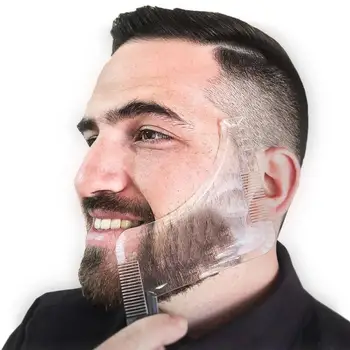 2022 Novos Homens de Barba Moldar o Estilo do Modelo de Pente Transparente Homens de bigode moldagem Pentes de Beleza Ferramenta para Aparar Barba Modelos