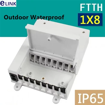 2pcs 8-core exterior da caixa de Distribuição IP65 ABS impermeável PLC divisor de fusão caixa de fibra óptica FTTH caixa de junção 1x8 Ucrânia