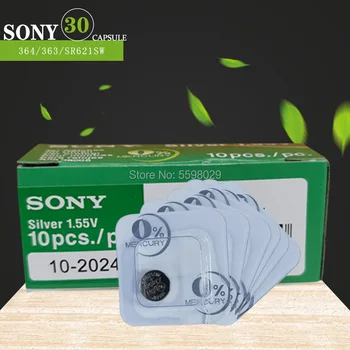 30pcs/monte Para a Sony 364 Original 1.55 V de Óxido de Prata Bateria de Relógio 364 SR621SW V364 SR60 SR621 AG1 Único grão de embalagem