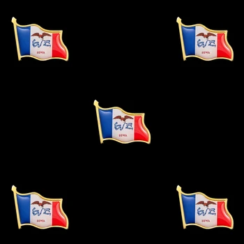 5PCS/Set América Bandeira Pin de Lapela Estado de Lowa Banhado a Ouro 1,9 cm*2,1 cm Família Broche de Esmalte Pino Rígido Alfinetes de Lapela