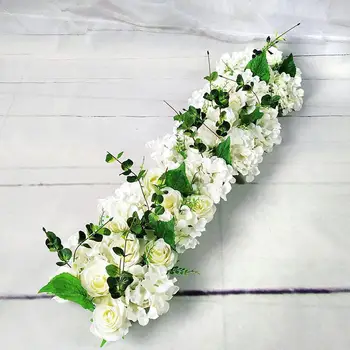 A Decoração do partido 50cm DIY de Flores de Casamento organização de Parede Artificial Branco de Seda, Peônia Rosa Hortênsia Linha de Decoração de Arco de pano de Fundo 0