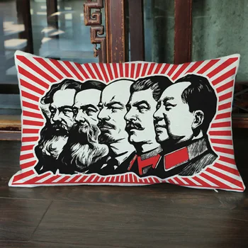 Alternativa Vintage Vermelho Revolução Retângulo Cintura Almofadas Decorativa da Casa Capa de Almofada Comunismo Impressão Travesseiros 30x50cm