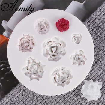 Aomily 3D Flor de Rosa Moldes de Silicone Bolo de Chocolate do Molde do Bolo de Casamento Decoração Ferramentas de Fondant de Sabão Molde Ferramentas de Cozimento para Bolos