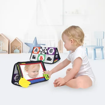 Bebê de 0-36Month Pano Livro Sensorial Brinquedos Preto Branco Gráfico Números Aprendizagem Precoce de Brinquedo Tranquila Livros Montessori Garoto Livro Infantil
