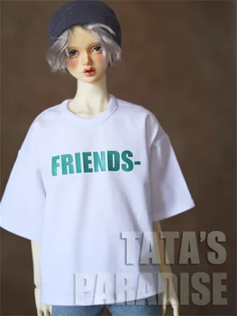 BJD boneca roupas T-shirt branca para o tio tamanho 1/3 1/4 BJD SD17 casual t-shirt bonecas acessórios de vestuário