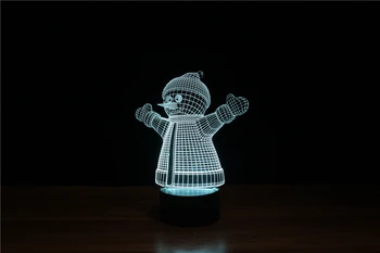 Frete grátis em 3D Sala de estar Presente de Natal do Boneco de neve da Noite do Diodo emissor de Luz Crianças com FCC, UL e Certificado YJM-2923