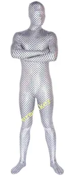 Halloween macacão de cosplay traje cor de prata peixe-escala de padrões de calças macacão completo Bodysuit Zentai Ternos Extravagantes