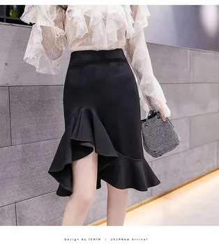 Mulher Chique de Verão, Outono Irregular Plissado Mini-Saia Elegante Cintura Alta Office Vestir Saias Sereia