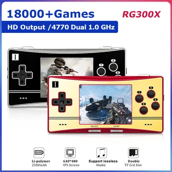 Novo Clássico RG300X de Vídeo Retro, Consola de jogos Portátil, Com 18000+ Jogos de Saída HD Min de Vídeo de Jogadores de Jogo Para PS1/GBA/SFC/MD Presente