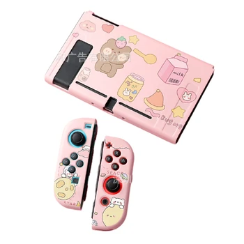 Para a Nintendo Swtich cor-de-Rosa Animal Dividir Escudo Protetor Animal Crossing Soft Case Capa Shell JoyCon de Caso do Controlador para a Nintendo