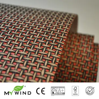 Pequena amostra MYWIND Novo Design de Ouro Vermelho Papéis de parede de Luxo Material Natural Innocuity Papel Tecer Design de papel de Parede No Rolo de Decoração