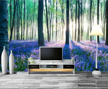 Personalizados em 3d estereoscópico papel de parede mural moderno em 3d paisagem da floresta papel de parede em paredes de sala de estar