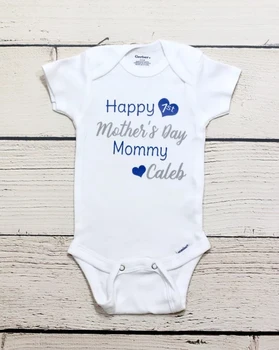 personalizar o 1º Dia da Mãe bebê menino menina duche bodysuit onepiece romper Roupa de crianças t-shirts de aniversário tees,presentes do Dia da Mãe