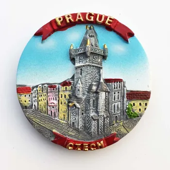 QIQIPP dos Turistas lembrança magnético, imãs de geladeira, adesivos para o marco prefeitura da cidade de Praga, República checa