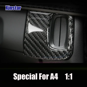 Real de fibra de carbono, carro de copa do orifício da chave etiqueta interior do carro Para Audi A4 B8 B9 A5 2009-2015 estilo Carro Adesivo Acessório