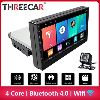 Threecar auto-Rádio, Tela IPS Android Multimídia Player de som do Carro de GPS Universal 1 Din Autoradio Bluetooth wi-Fi USB Charge
