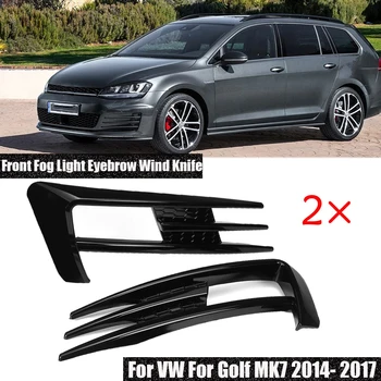 Um Par de Carro ABS luz de Nevoeiro Dianteira Sobrancelha Vento Faca Tampa de acabamento Para VW Golf MK7 2014 2015 2016 2017 Luz de Nevoeiro da Sobrancelha da Pálpebra 0