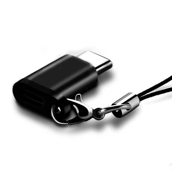 Conversor de Transmissão de Dados Mini Carregador Rápido Com Chaveiro Tipo de Adaptador USB C-C Para Micro USB Conector 1