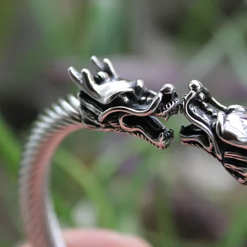 novo 316L de aço inoxidável, bracelete de Punk Pulseiras Viking Dragão pulseiras & pulseira Homens pulseira de Presente de Natal 1