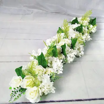 A Decoração do partido 50cm DIY de Flores de Casamento organização de Parede Artificial Branco de Seda, Peônia Rosa Hortênsia Linha de Decoração de Arco de pano de Fundo 2