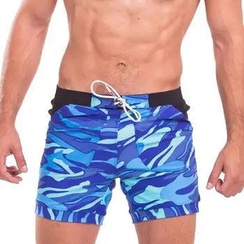 Homens Casual Camuflagem Troncos De Natação Cordão De Praia, Shorts, Cuecas Sunga 2