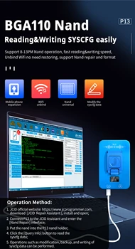 JCID JC P13 Nand Programmer for iPhone 8-13Promax BGA110 Flash Tela Roxa Desvincular wi-Fi Syscfg de Dados de Leitura e Escrita Ferramenta de Reparo 2
