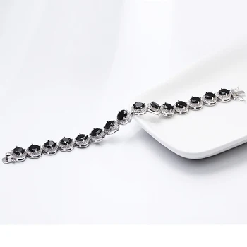 18,5 CM Grande pedra redonda bela pulseira Azul Branco Preto cristal acessórios jóias para mulheres Grandes cz Pulseira & pulseira 3
