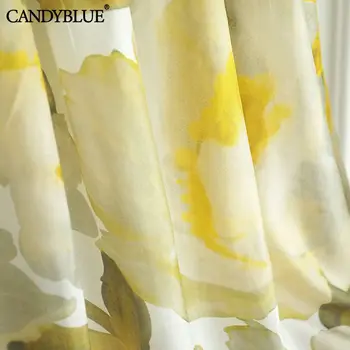 Amarelo Camuflagem de Impressão Chiffon Mulheres de Saia 2022 Verão Cintura Alta A Linha Chique e Elegante Meados de Bezerro Saias Longas Para as Mulheres 4
